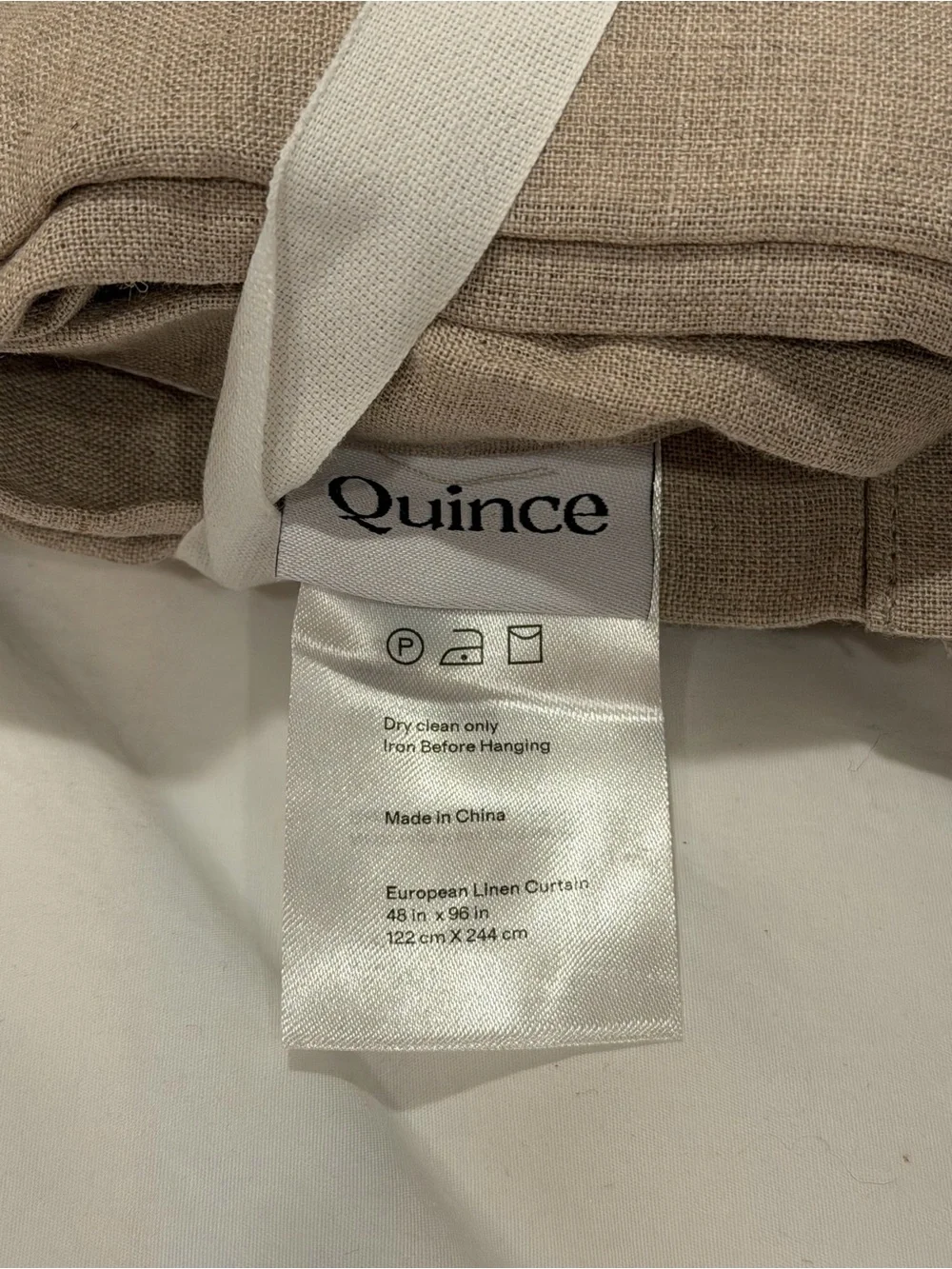 Quince European Linen Curtain Panel 48x96 Dark Flax Light Filtering